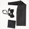 Schwarzes Kummerbund-Set mit Fliege und Einstecktuch – festliches Herrenaccessoire